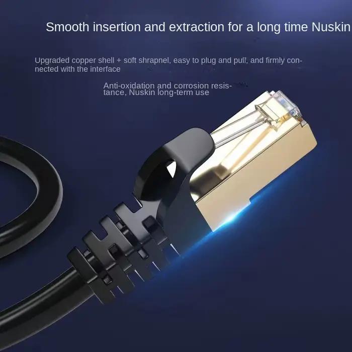 Câble Ethernet Cat6 Gigabit haute vitesse 1000Mbps câble réseau LAN blindé pour PC PS5 PS4 PS3 ordinateur portable IPTV longue durée couleurs noires et blanches différentes longueurs