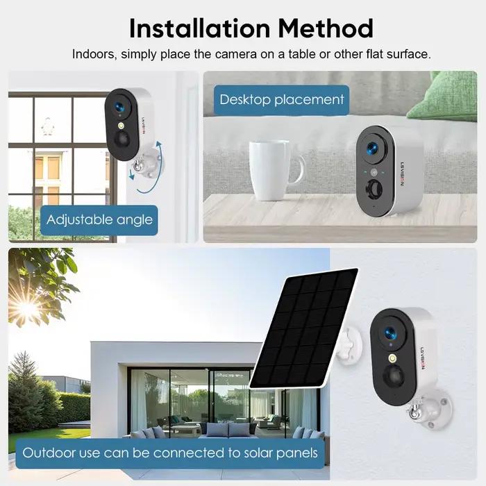 LS VISION 4G caméras de sécurité sans fil extérieure 2K WiFi alimenté par batterie détection de mouvement projecteur sirène alarme caméra intérieure à la maison