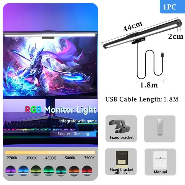 Lampes de bureau Led à intensité variable en continu lumières suspendues d'écran rvb pour rétro-éclairage de moniteur