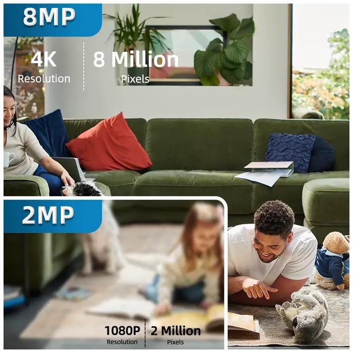 PEGATAH 8MP HD couleur nocturne Wifi IP caméra de sécurité sans fil PTZ 4X Zoom caméras