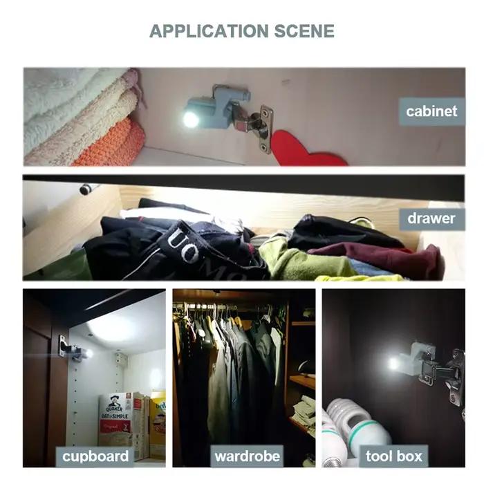 Charnière LED universelle KAK avec capteur de mouvement pour armoires, placards, salons et cuisines - Lumière blanche froide ou chaude - Facile à installer - Compatible avec divers meubles - Idéale pour améliorer l'éclairage domestique