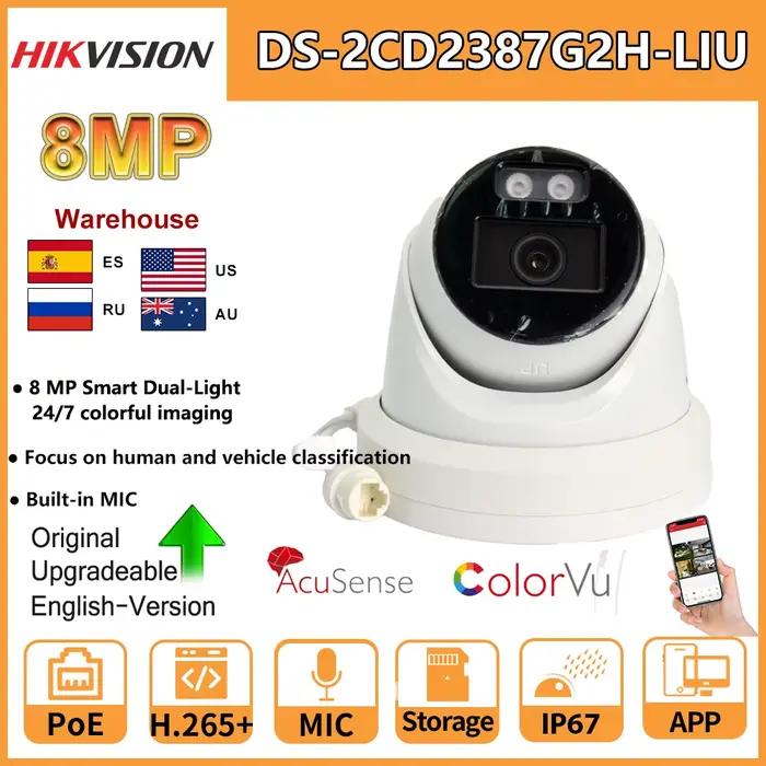 Hikvision 8MP caméra IP DS-2CD2387G2H-LIU micro intégré double lumière 4K