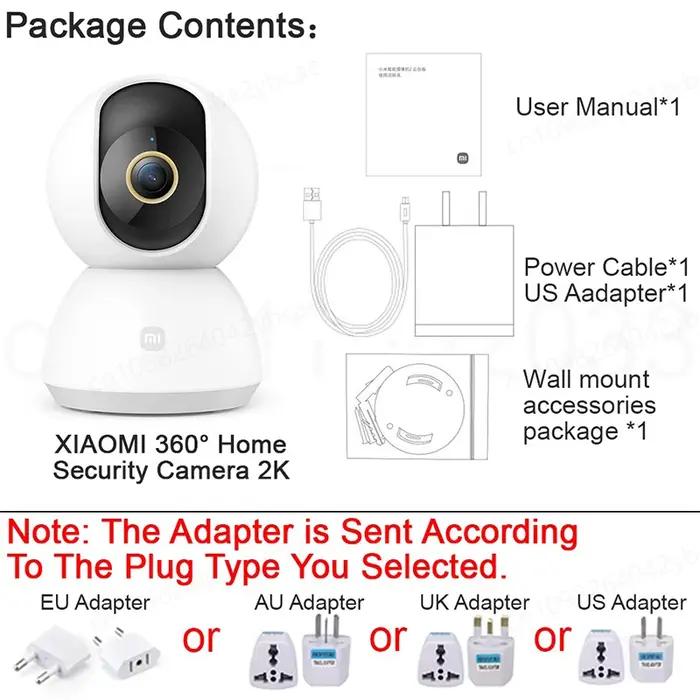XIAOMI Caméra Wifi intelligente de sécurité domestique PTZ 2K