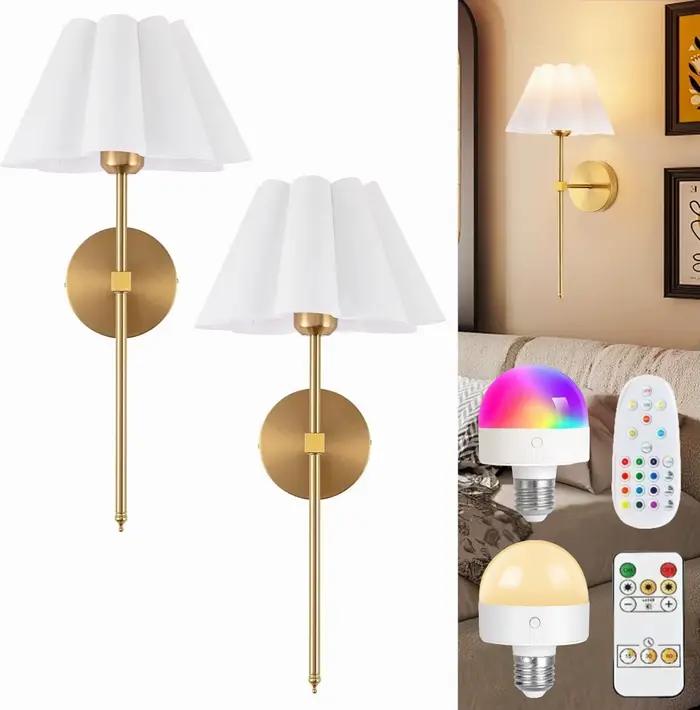 Applique murale moderne à chargement sans fil avec éclairage RGB détachable pour salon chambre à coucher chevet