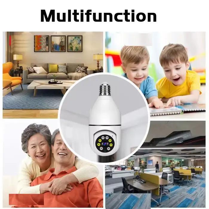 Caméra ampoule sans fil wifi e27 mini caméra de sécurité à 360 degrés haute définition pour surveillance nocturne discrète et efficace maison bureau entreprise