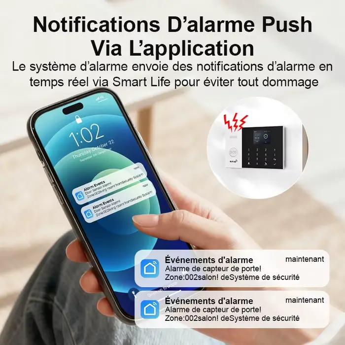 Kit Sécurité Alerte Anti-Intrusion PGST Wi-Fi 2G GSM 4G Surveillance Maison Commerce Protection 24h Installation Rapide 99 Zones Surveillance Vidéo