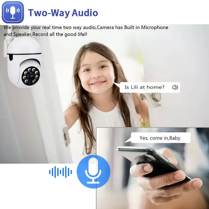 Caméra de surveillance IP extérieure avec suivi humain audio bidirectionnel documentation nocturne application Tuya connectivité Wi-Fi PTZ résolution 5MP différents types de prises occasions spéciales sécurité maison magasin lieu de travail