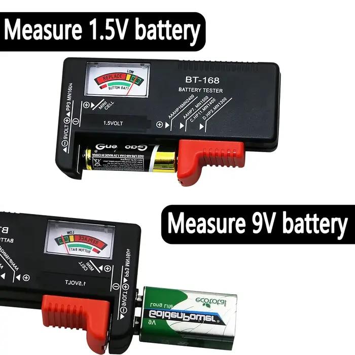Testeur de batterie BT-168, testeur de batterie universel, testeur de batterie pour batterie domestique, adapté pour AAA AA C D 9V 1.5, 1/2 pièces