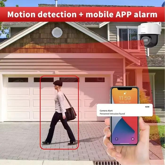Caméra IP Hikvision 4MP résistante à l'eau et à la poussière pour surveillance intérieure et extérieure avec détection de mouvement intelligente et audio bidirectionnel