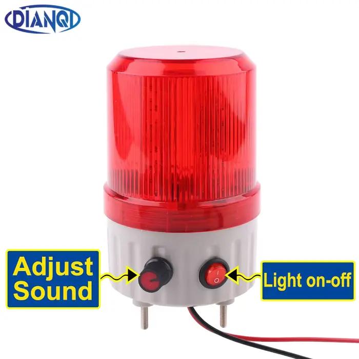 Lumière d'alarme rotative à Volume réglable, lampe LED clignotante avec voyant d'avertissement sonor