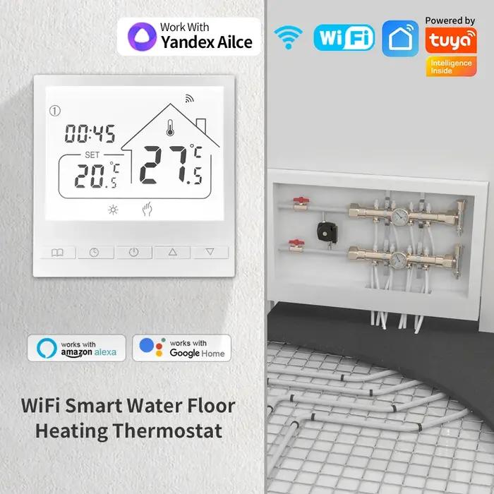 Thermostat Intelligent WiFi Pour Chauffage Au Sol Eau Electricite Et Chaudiere A Gaz Controle De Température Commande Vocale Compatible Tuya Alexa Google Home Occasions Spéciales Confort Durabilité