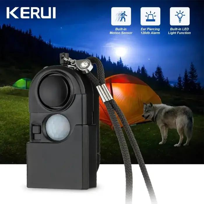 KERUI Portable Mini détecteur de mouvement alarme 120DB sirène SOS lumière LED