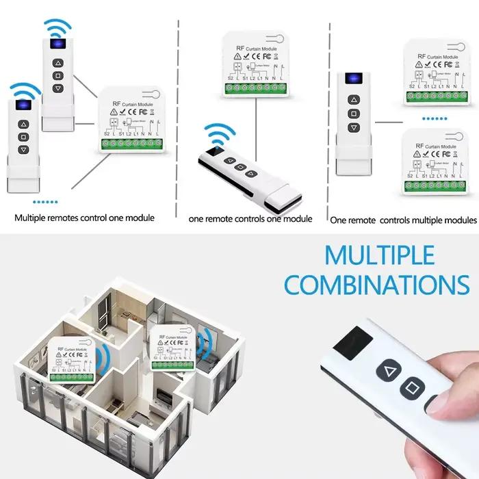 Module de commutateur de rideau de stores roulants RF 433Mhz