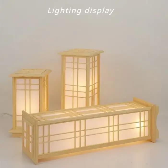 Lampadaire moderne salon pour chambre chevet décoration de la maison lumière LED abat-jour en bois massif canapé salle à manger Table d'étude luminaire