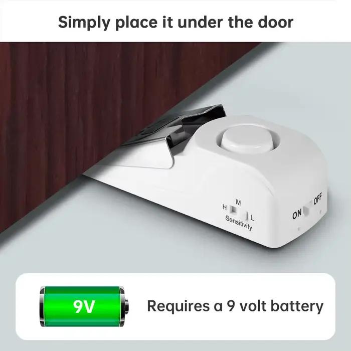 Système d'alarme d'arrêt de porte sans fil 120dB avec serrure