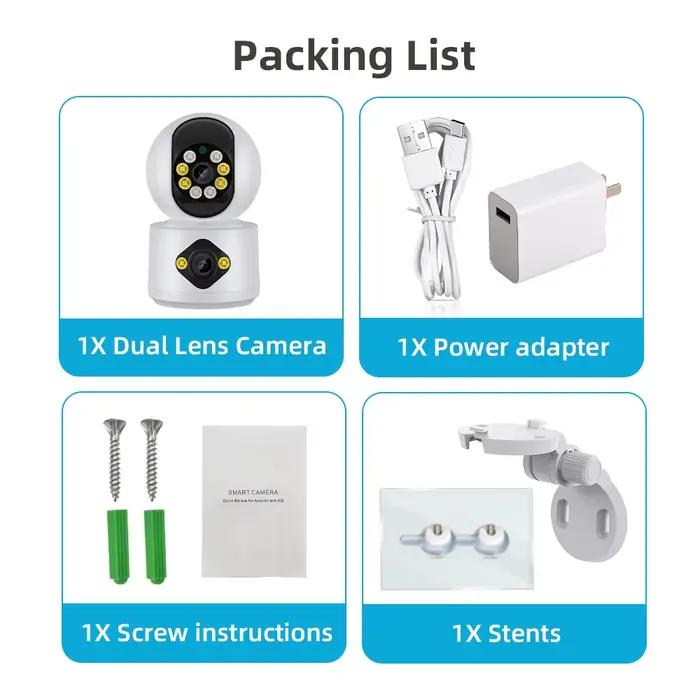 Caméra dôme IP PTZ sans fil Yoosee APP 4MP UHD à double objectif couleur 360° avec interphone pour l