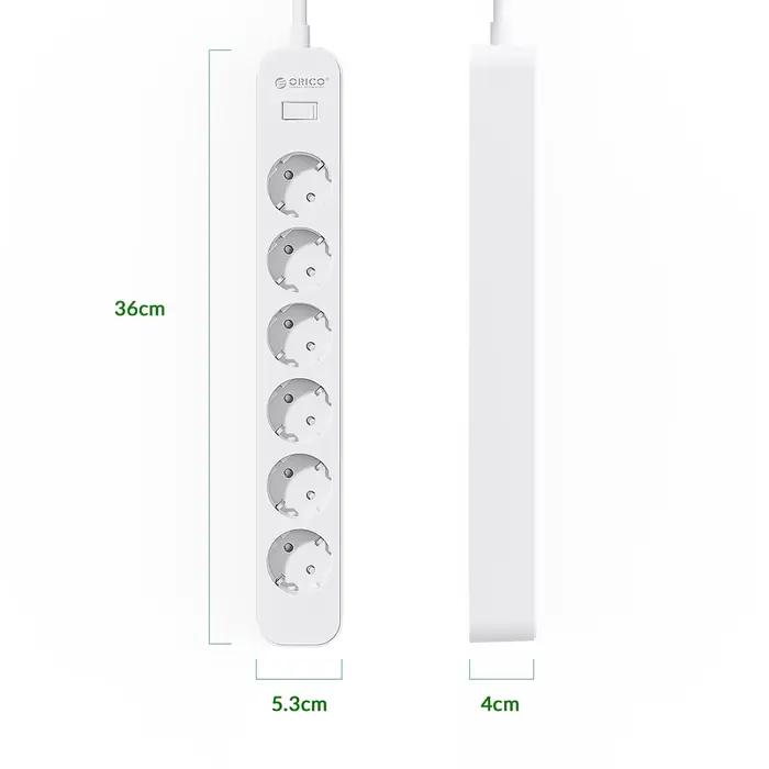 Multiprise ORICO avec protection contre les surtensions 6 prises UE câble d'extension 3m pour maison bureau recharge de véhicules sécurité enfant occasions spéciales