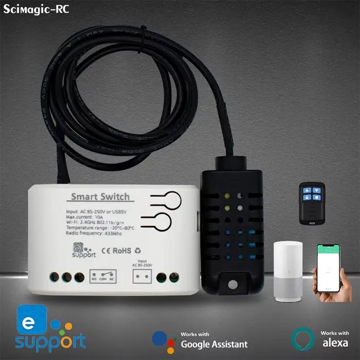 Commutateur intelligent TH16 16A Thermostat température humidité Surveillance WiFi eWelink Contrôle sans fil Compatible Alexa Google Home
