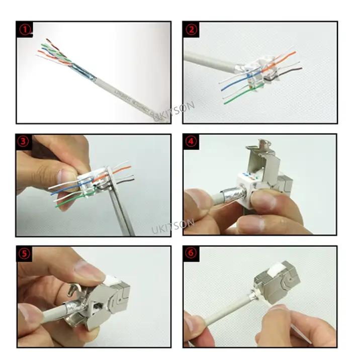 3 Ports CAT6A CAT7 RJ45 prise murale CAT 7 Jack Triple