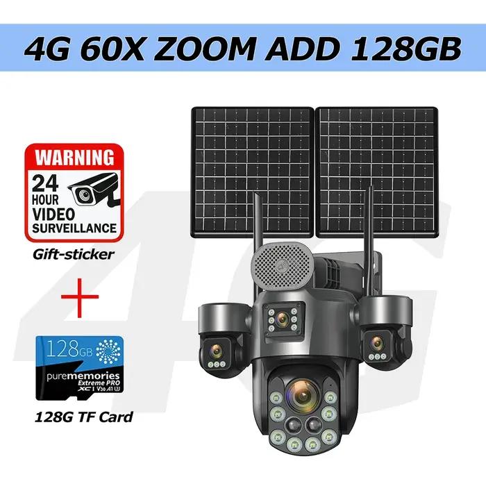 Caméra solaire 4G 25W à quatre écrans