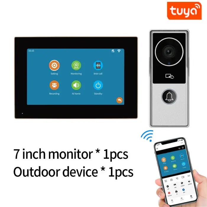 Kit Interphone Vidéo Connecté Wi-Fi 2.4 GHz avec Application Tuya