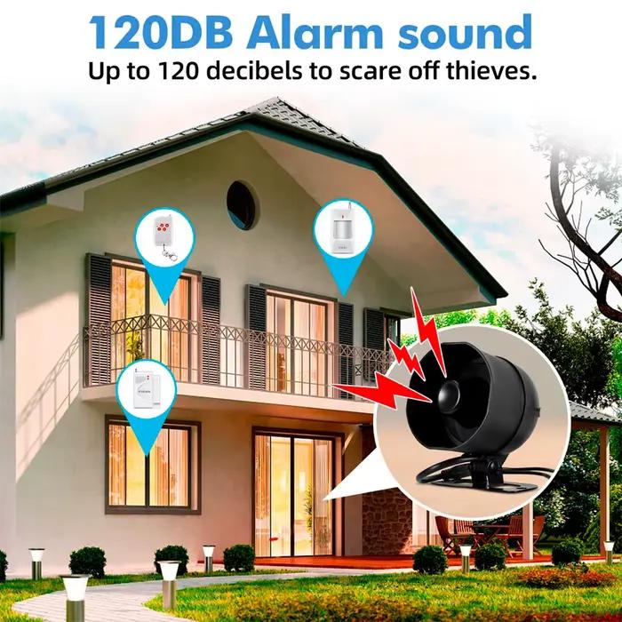 Fuers bricolage sans fil 120dB système d'alarme fort Tuya WIFI sirène haut-parleurs détecteurs sécurité de la maison intelligente avec compatibilité Alexa