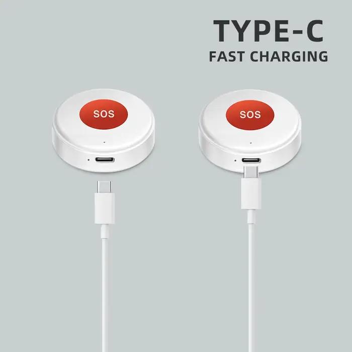 Tuya WiFi SOS bouton d'appel de panique application Smart Life batterie Rechargeable alarme à une touche pour Patient enfants personnes âgées homme corde suspendue