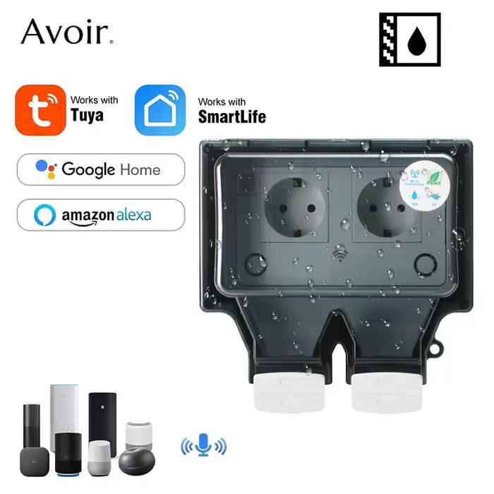 Avoir Tuya prises électriques murales Ip66 prise d'alimentation étanche avec couvercle