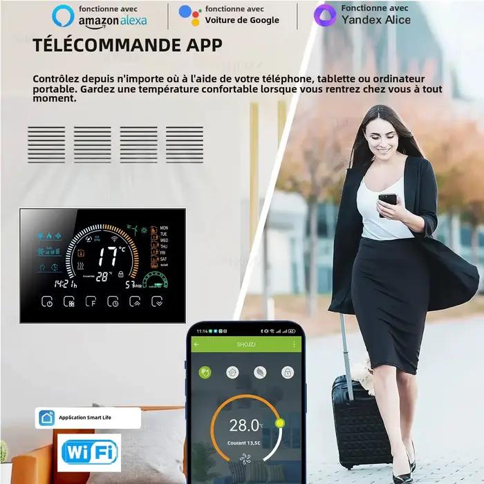 Thermostat Programmable 24V/220V WIFI RS485 Modbus RTU pour vanne 2/4 voies chaleur fraîche climatisation contrôle du système CVC