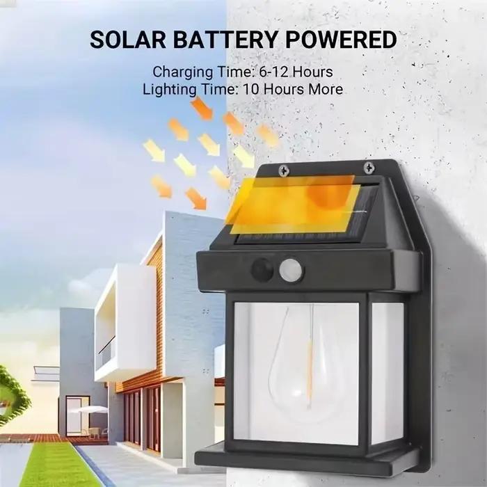 Lampe murale LED solaire étanche pour jardin, cour, clôture, patio et entrée de maison, avec capteur de lumière et détecteur de mouvement, résistante aux intempéries