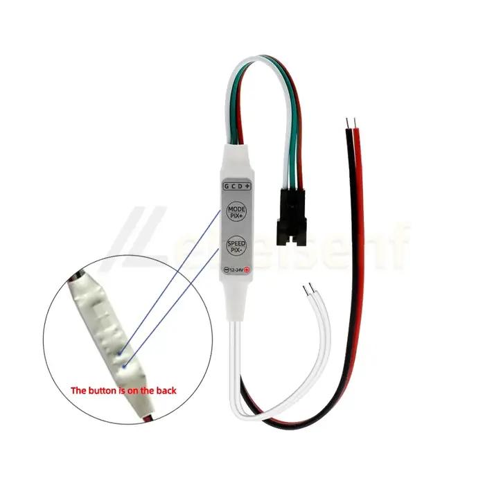 LED bande 12V 24V contrôleur de débit Simple Mini 2 touches LED barre de chasse variateur de lumière Max 1024 Pix