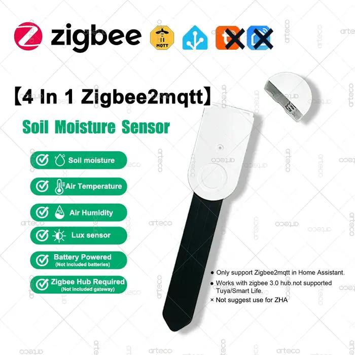 Testeur de sol intelligent Zigbee 4 en 1 pour humidité, température, hygrométrie et luminosité contrôle maison smart home occasionnels