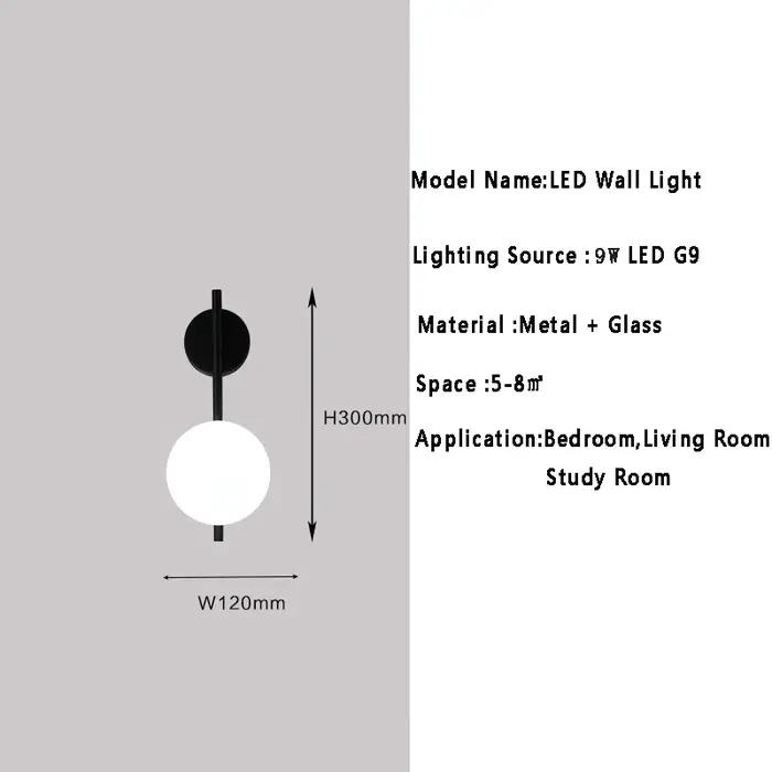 NikLED Applique Murale pour Salon Chambre avec 9W G9 Ampoule LED Mur Luminaires pour La Maison Allée