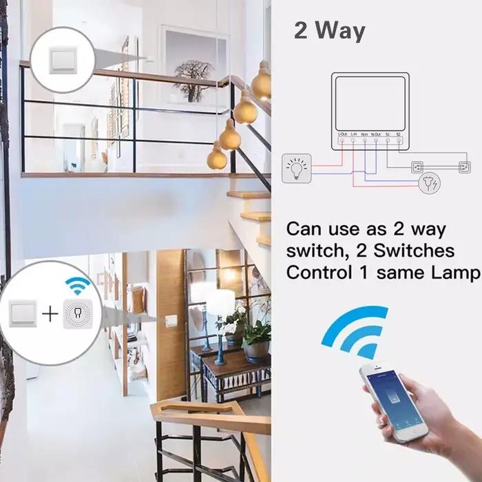 16A 20A Tuya WiFi commutateur intelligent contrôle bidirectionnel Mini disjoncteur