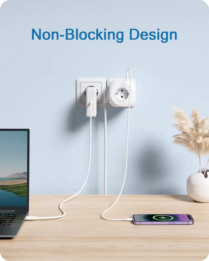 Multiprise LENCENT avec 4 Ports USB et Prise Secteur pour Charge Simultanée Appareils Électroniques Usage Général Occasions Spéciales