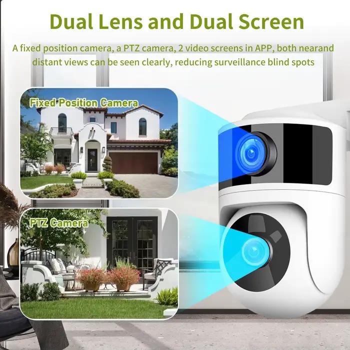 WOUWON double objectif Onvif étanche extérieure WiFi caméra IP 8MP Tuya Smartlife App