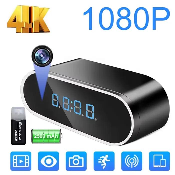 Caméra réveil WiFi 1080P avec objectif HD grand angle, vision nocturne IR, contrôle par application