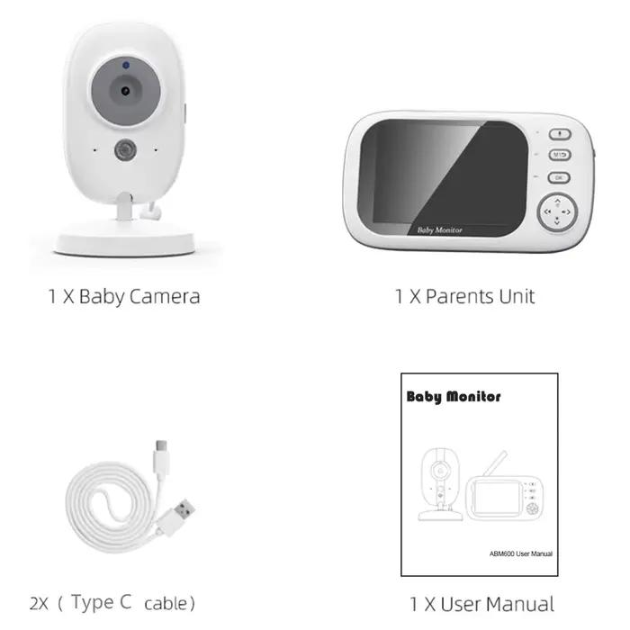 Caméra de surveillance vidéo 3.5 pouces avec vision nocturne 2.4G Mother Kid 2 Way Audio Talk Video