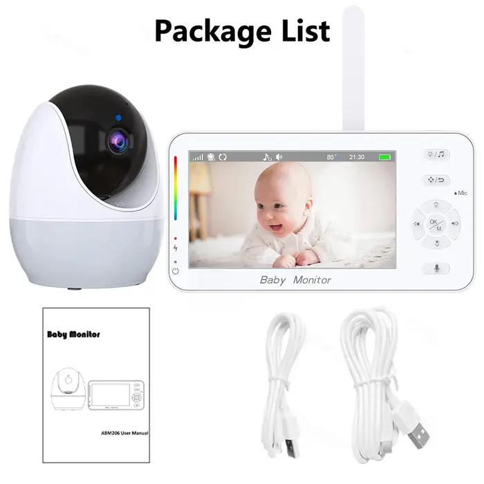 Caméra WiFi 1080P bébé moniteur affichage 4.3 pouces interphone app contrôle berceuses veilleuse surveillance nocturne occasions spéciales famille sécurité confort