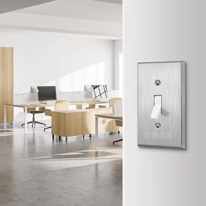 Cache-prise décoratif en acier inoxydable pour interrupteurs et prises