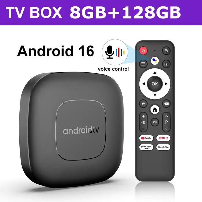 Boîtier TV Home Cinéma Intelligent T1 Android 16 RK3518 8G128G avec Assistant Vocal Netflix Streaming 8K HDR10+ et Bluetooth 5.4 pour divertissement familial
