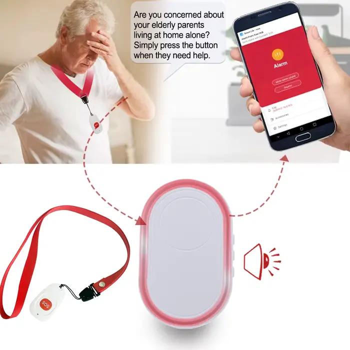 Topvico bouton de panique WiFi pour personnes âgées alerte de chute de vie d'urgence Tuya alarme SOS intelligente appel