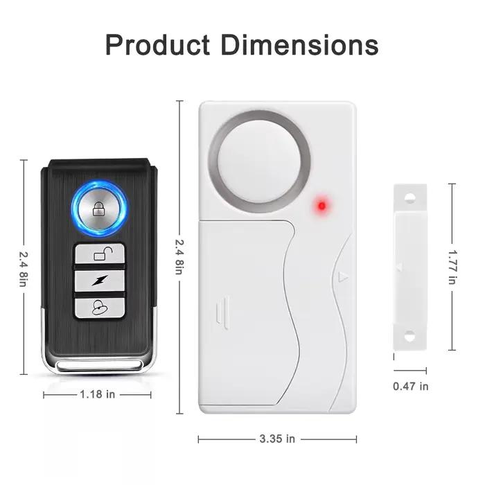 Alarme de porte sans fil avec télécommande pour sécurité domestique antivol pour portes et fenêtres occasions spéciales protection maison studio