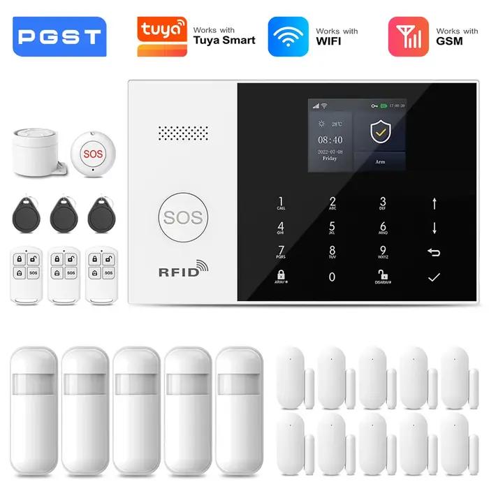 Kit Sécurité Alerte Anti-Intrusion PGST Wi-Fi 2G GSM 4G Surveillance Maison Commerce Protection 24h Installation Rapide 99 Zones Surveillance Vidéo