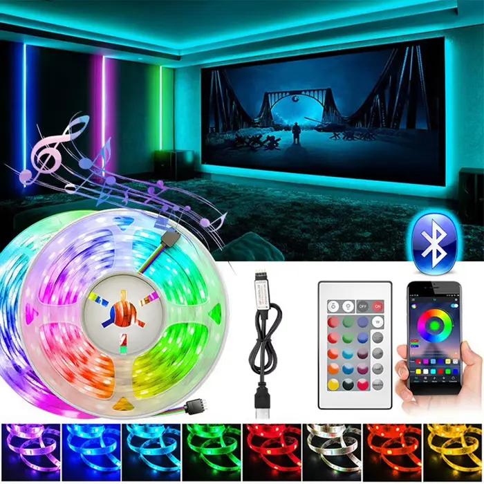 5m 20m RGB 5050 LED bande lumineuse Bluetooth Smart Home tv usb wall light mariage Ramadan décoratio