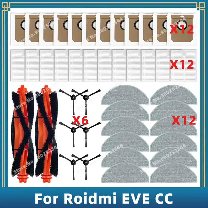 Pièces de rechange compatibles pour Roidmi EVE CC SDJ12RM accessoires, filtre, brosse latérale princ
