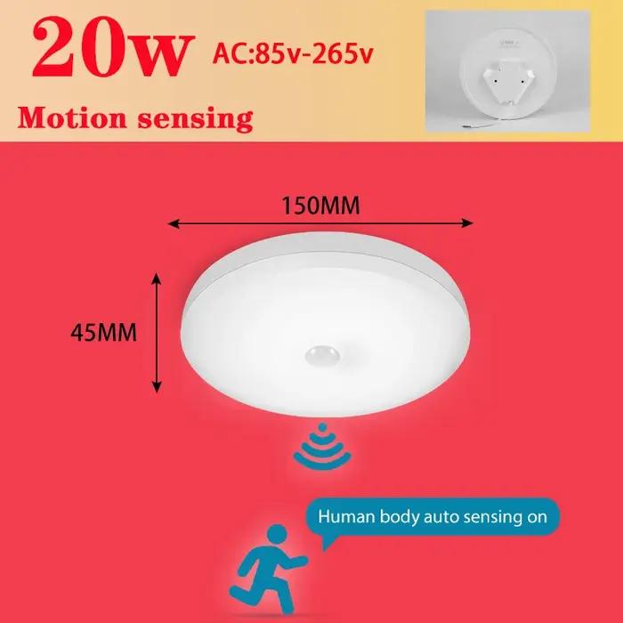 Plafonnier LED Intelligent avec Radar et Capteur de Mouvement PIR