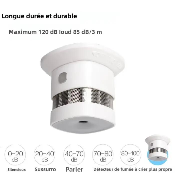 Détecteur de fumée HEIMAN Zigbee pour sécurité future de maison intelligente avec auto-test et alarme sonore puissante pour protection constante