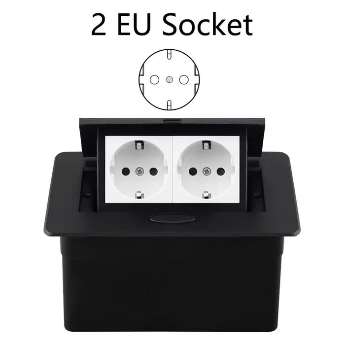 Prise de bureau noire argent blanc avec double Interfaces USB et Interfaces de Type C prise Pop-up p