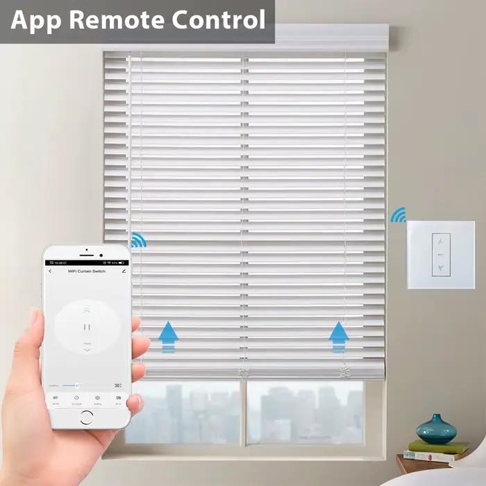 Rideaux électriques CLOUDRAKER avec contrôle par application, commande vocale, automatisme solaire, minuterie et partage familial pour salons, chambres et bureaux à domicile